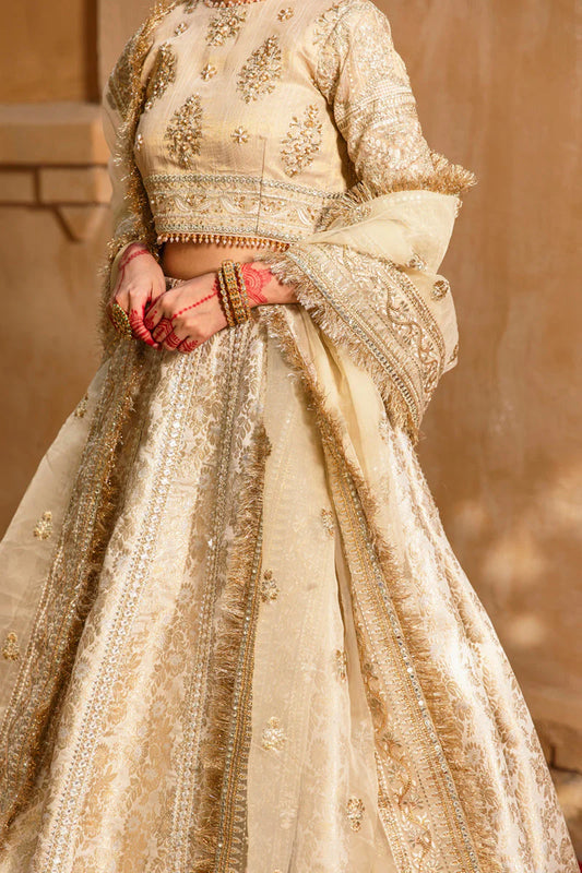Handmade Ivory Bridal Lehenga Choli