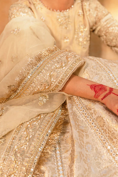 Handmade Ivory Bridal Lehenga Choli Size XL