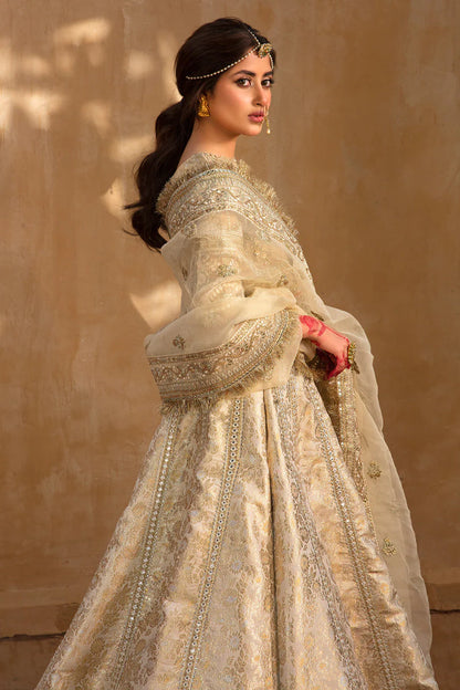 Handmade Ivory Bridal Lehenga Choli Size XL
