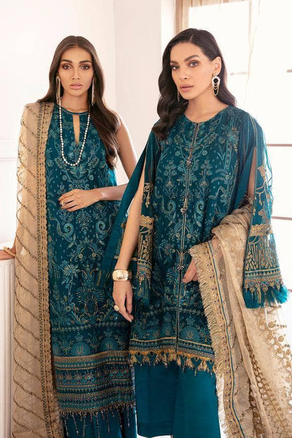 royal blue party wear suit with contrasting dupatta salwar mahal online store