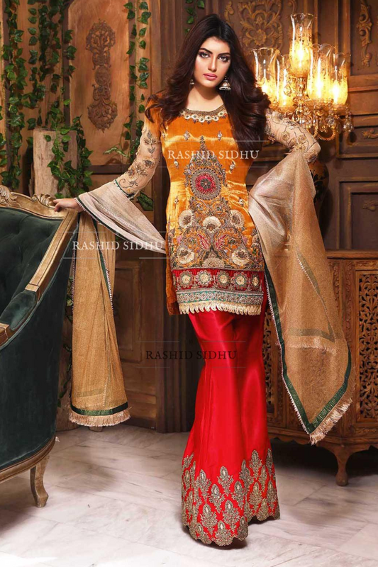 Red Readymade Maysuri Pret