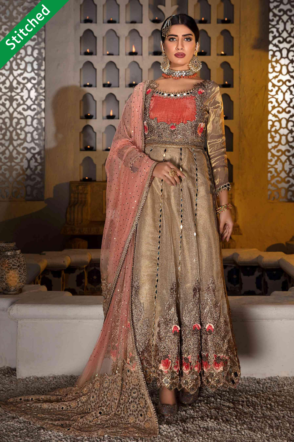 party wear wedding anarkali suit in dubai fully stitched