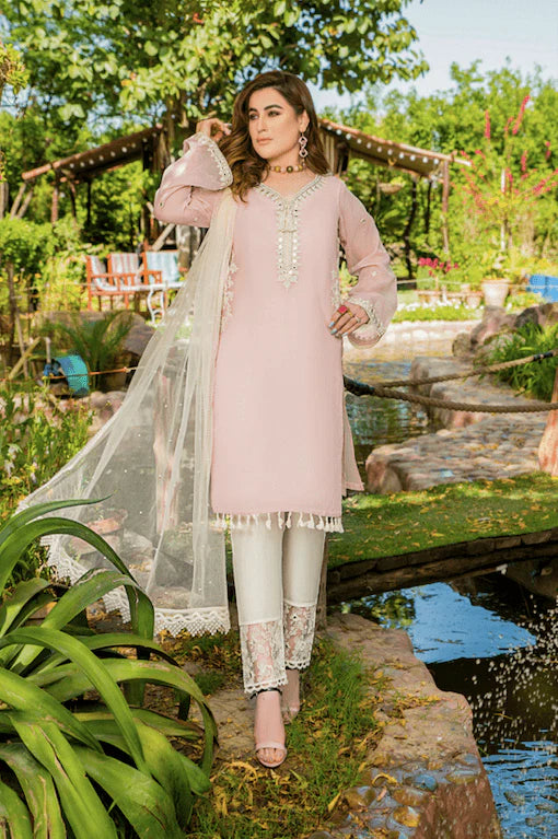 Readymade Cotton Suit with Mirror Work
