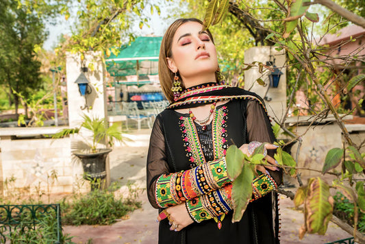 chiffon anarkali black ready made suit in dubai