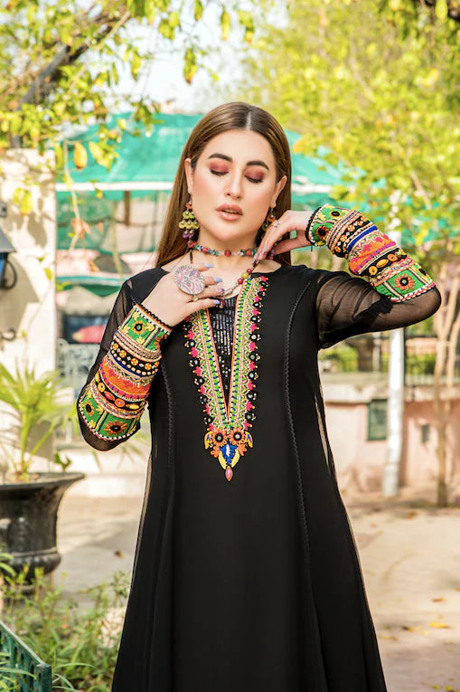chiffon anarkali black salwar mahal