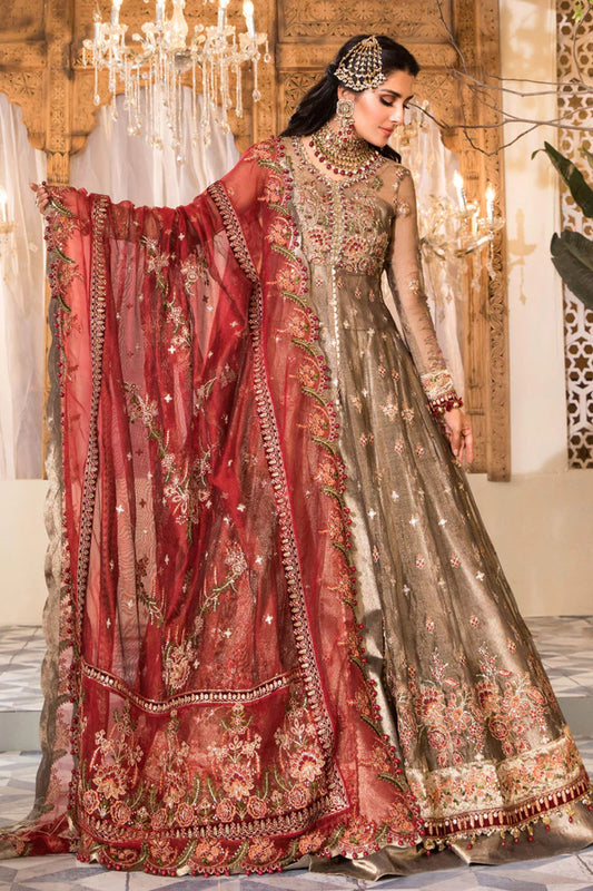 Copper & Red Handmade Anarkali