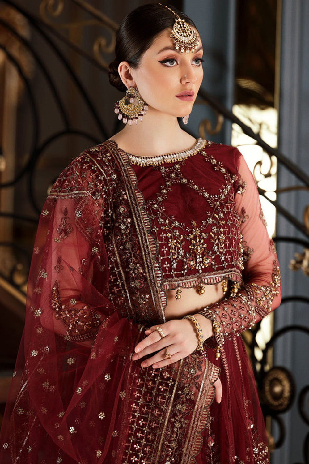 maroon anarkali gown online with price in UAE