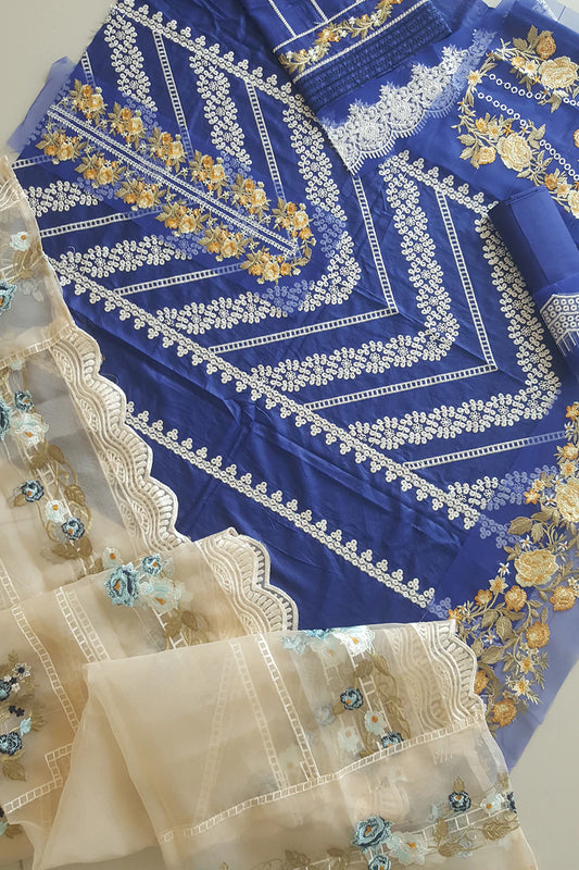 Sapphire Blue Chikankari Lawn Suit