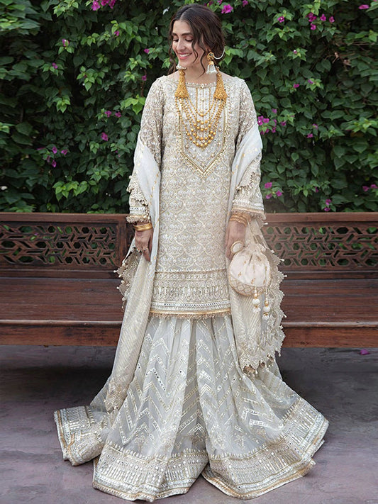 white gharara for nikah online in dubai uae
