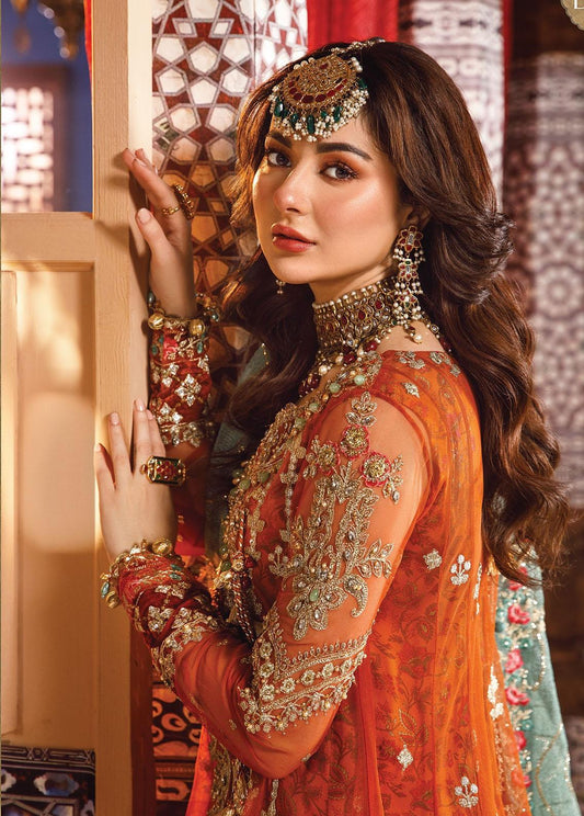 Rust Orange Organza Anarkali