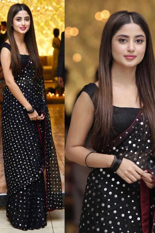 Black Chiffon Saree