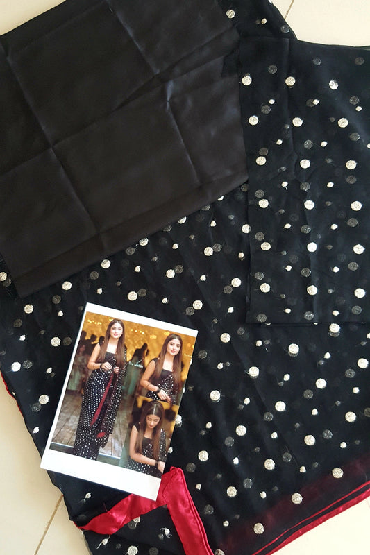 Black Chiffon Saree