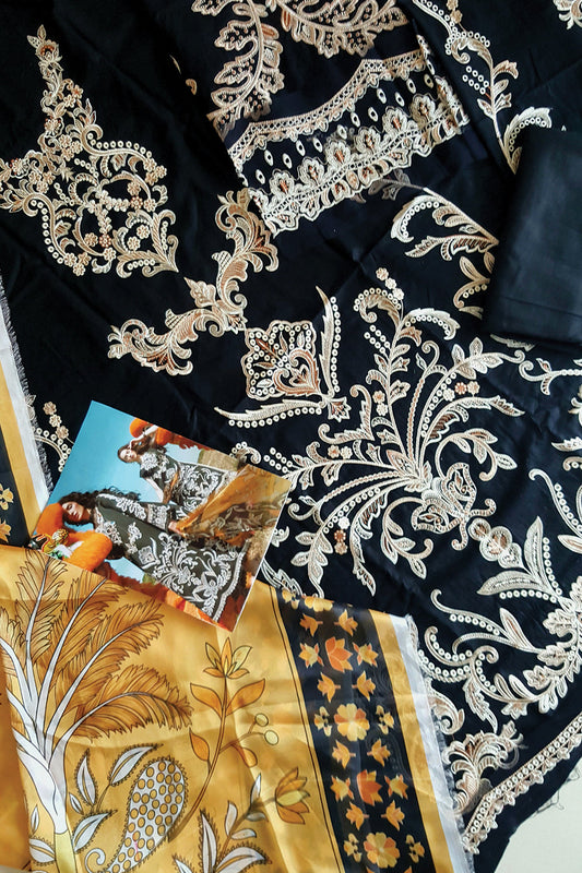 Black Chikankari Lawn Suit