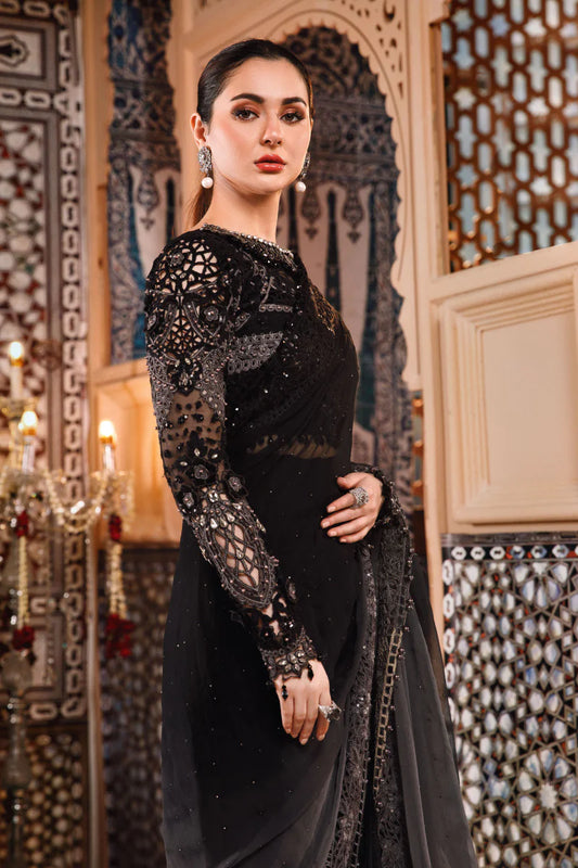 Black Cutwork Wedding Saree
