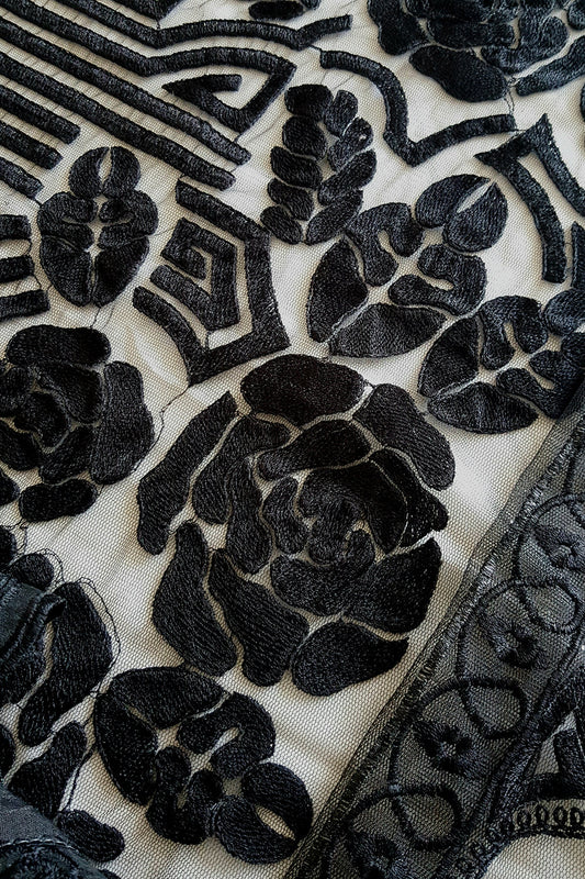 Black Rose Embroidered Suit