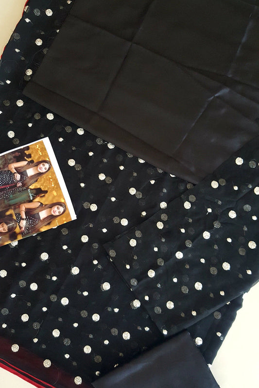 Black Chiffon Saree