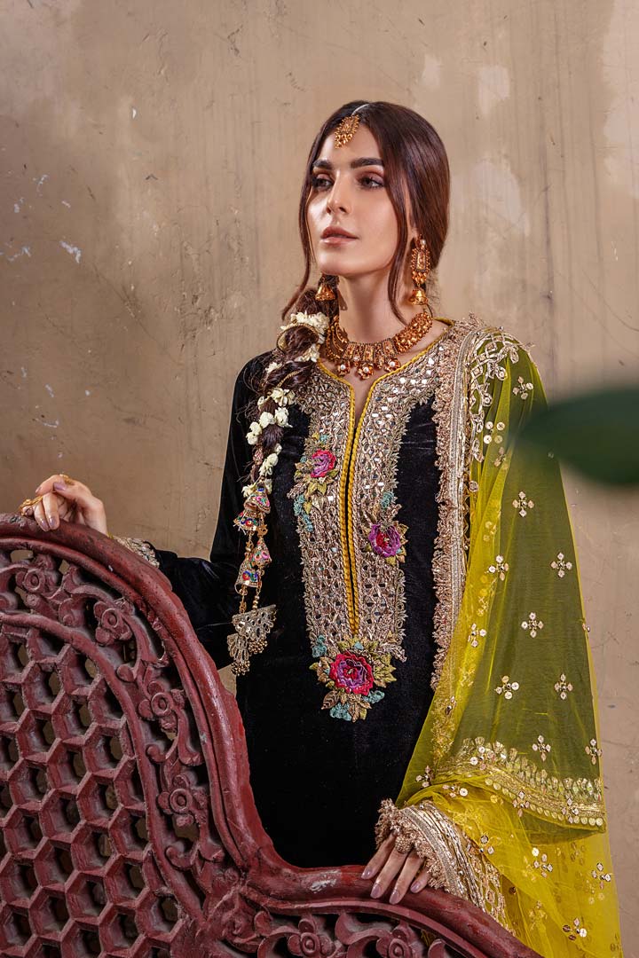 Readymade Hand Embroidered Velvet Suit