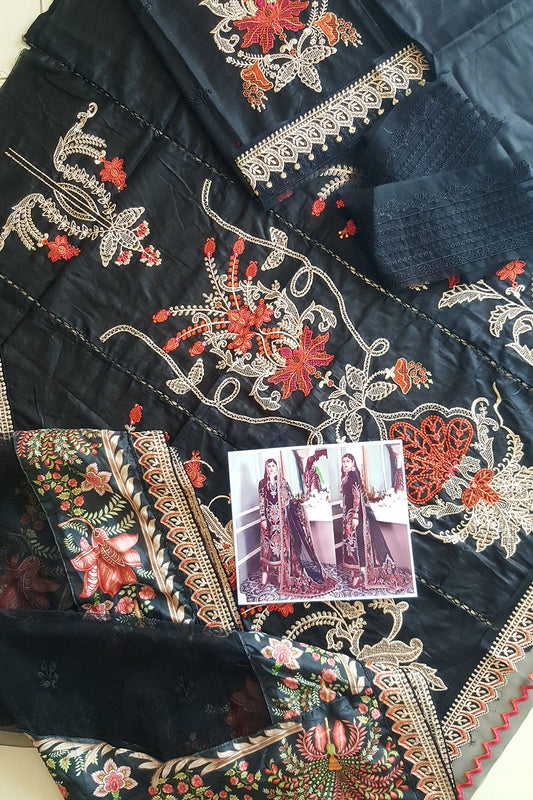 Black Embroidered Lawn Suit