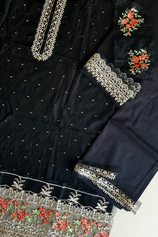 Black Chikankari Lawn Suit