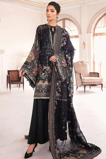 Black Embroidered Chiffon Suit