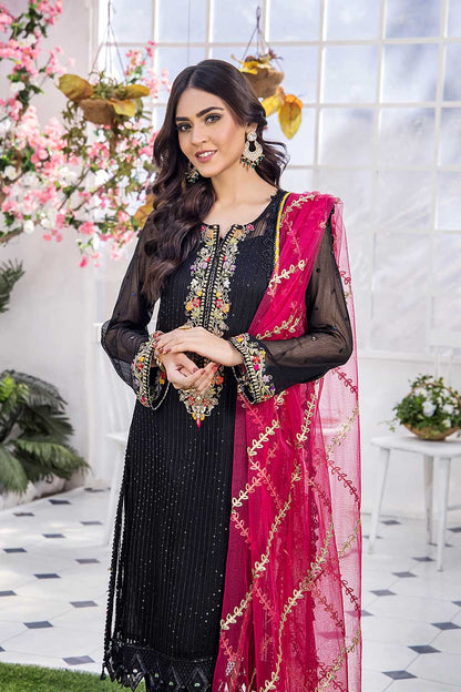 Buy Pure Chiffon Black Party Wear Suit with Pink Dupatta Online SALWAR MAHAL Buy Pure Chiffon Black Party Wear Suit with Pink Dupatta Online SALWAR MAHAL