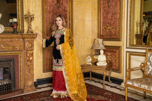 black velvet sharara online with price in dubai
