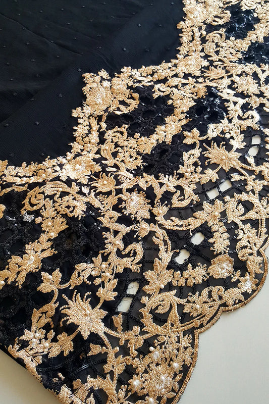 Black Chiffon Wedding Saree