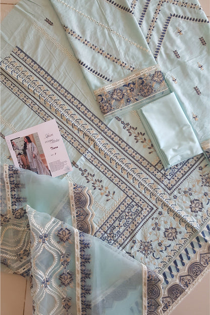 Light Blue Embroidered Lawn Suit