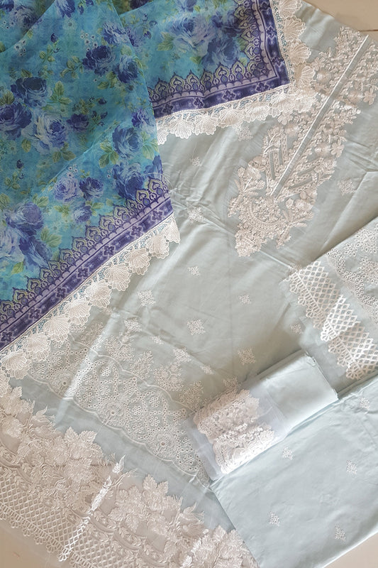 Pale Blue Chikankari Lawn Suit