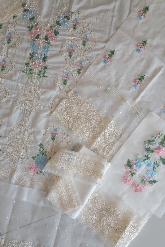 Pearl White Chikankari Lawn Suit