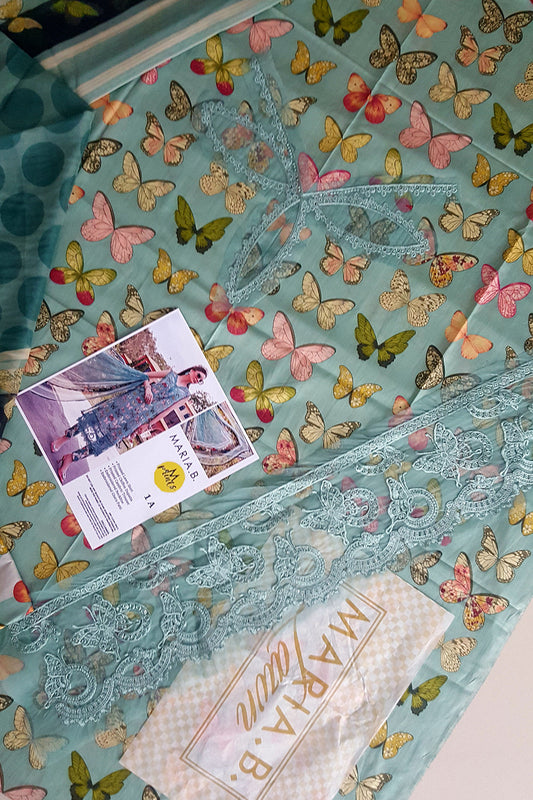 Sage Blue Printed Lawn Suit