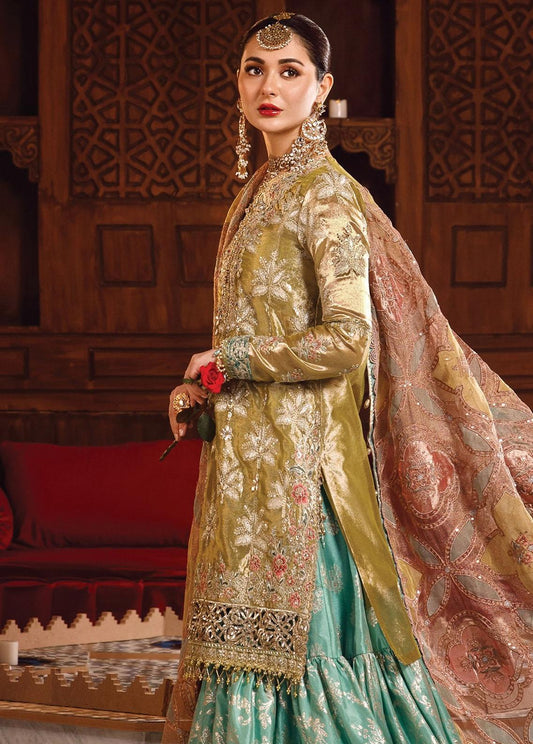 Salmon and Leaf Green Gharara