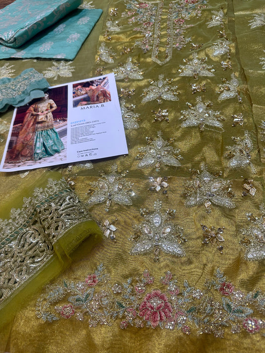 Salmon and Leaf Green Gharara