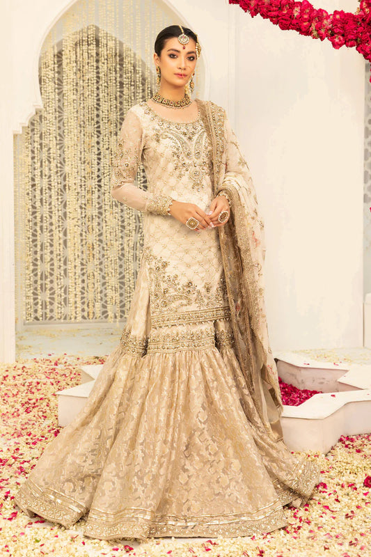 Handmade Ivory Gold Gharara