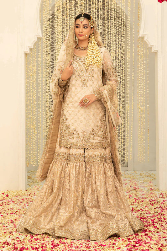 Handmade Ivory Gold Gharara