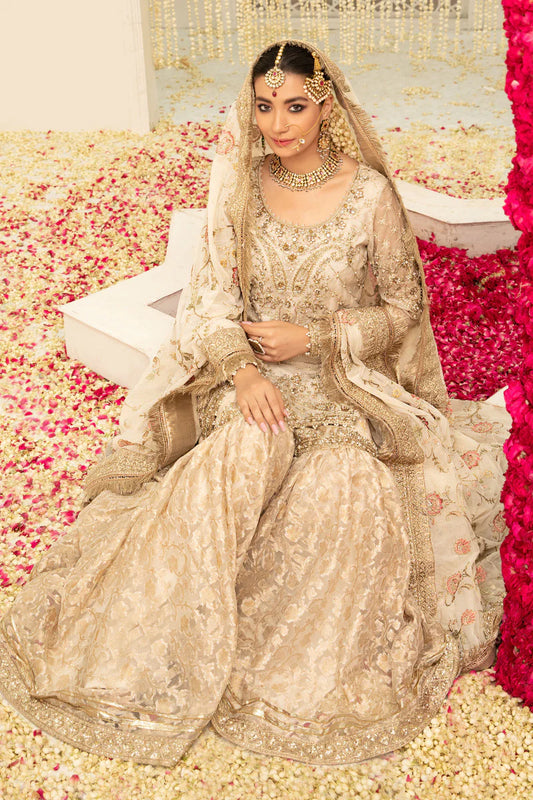 Handmade Ivory Gold Gharara