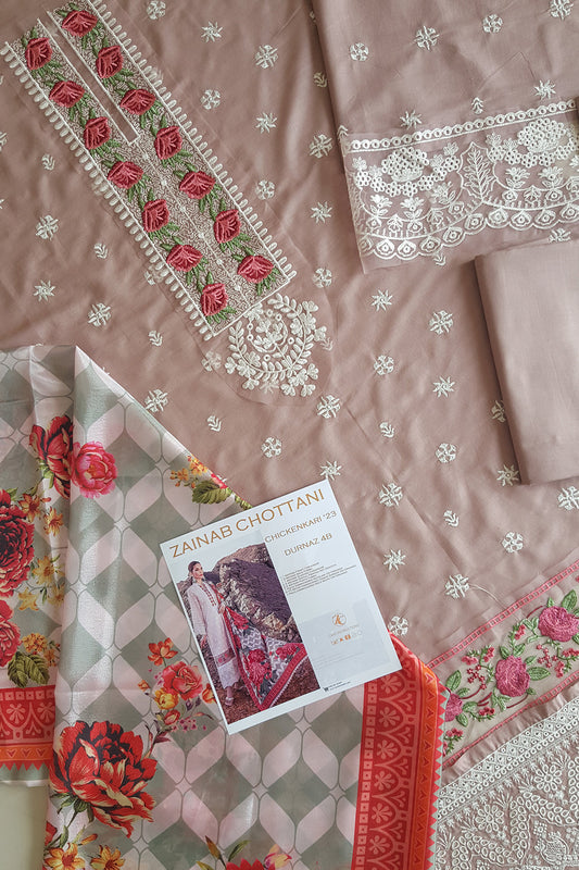 Dusky Pink Chikankari Lawn Suit