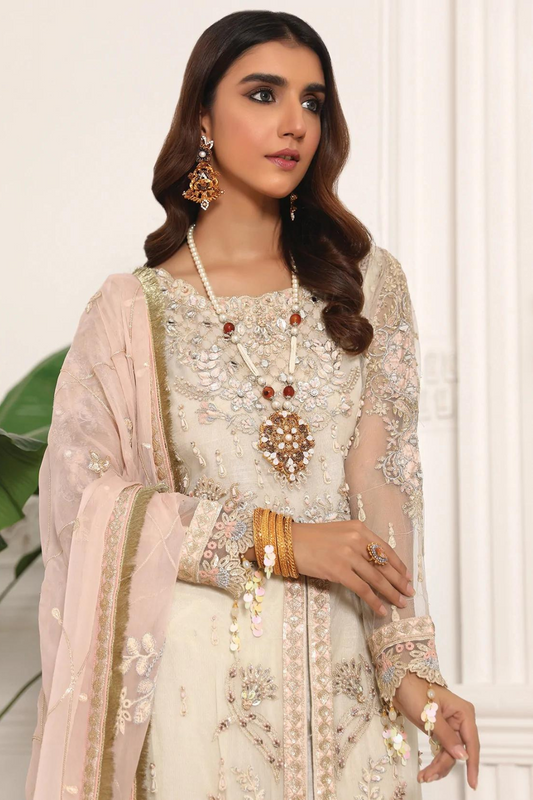 pakistani designer inspired off white anarkali suit