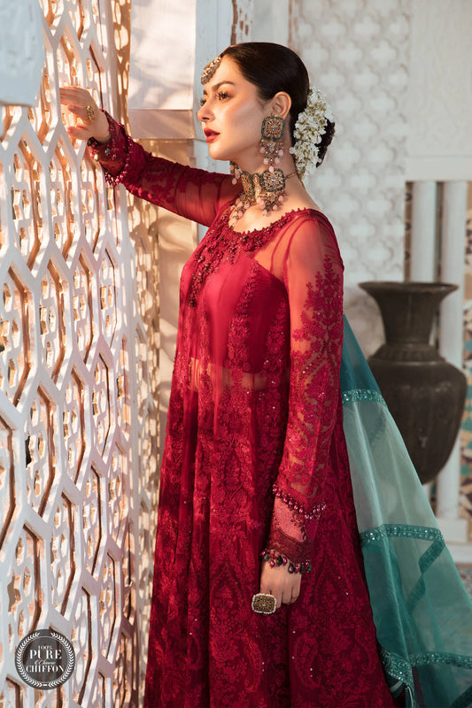 red anarkali suit
