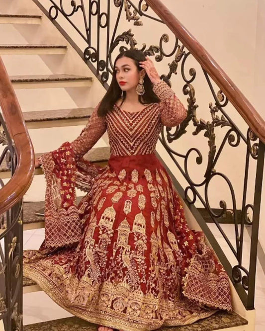 salwar mahal red anarkali in dubai uae