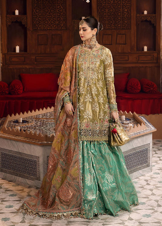 Salmon and Leaf Green Gharara