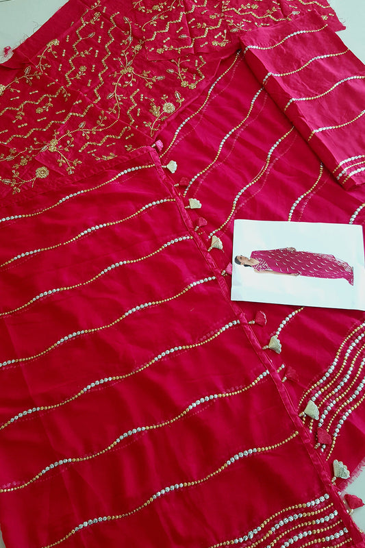 Mukaish Work Chiffon Saree