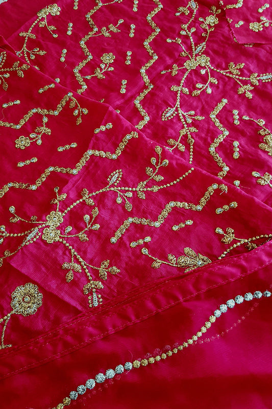 Mukaish Work Chiffon Saree