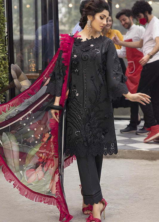 Black Chikankari Lawn Suit