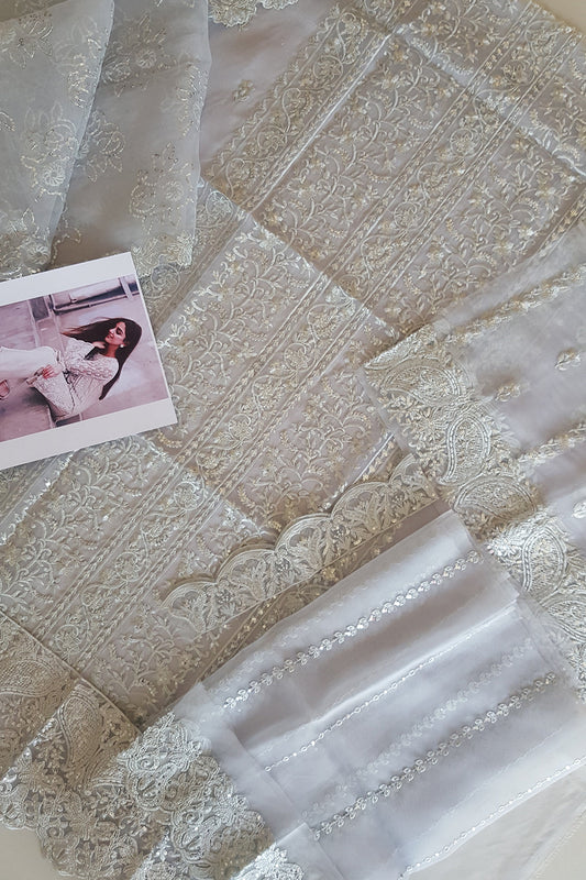 Soft Grey Organza Suit