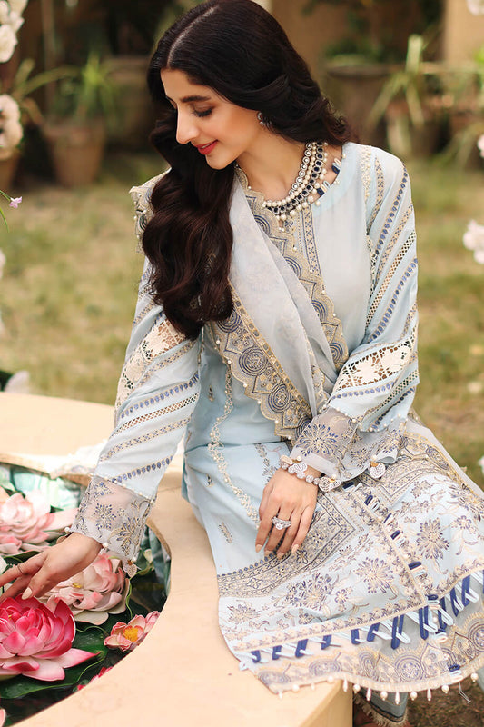 Light Blue Embroidered Lawn Suit