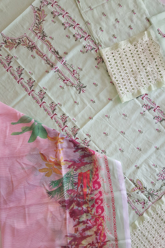 Mint Embroidered Lawn Suit