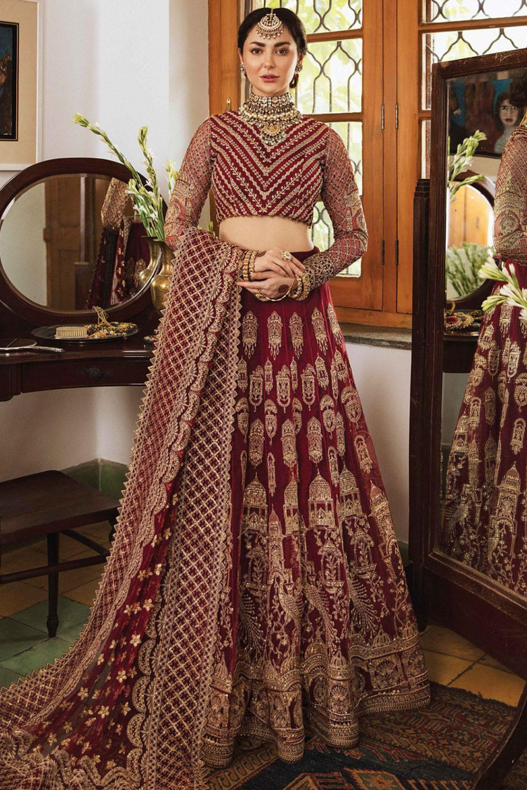 dark red lehenga choli in dubai