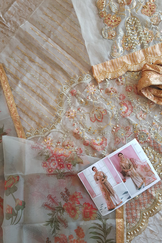 3pc Hand Embellished Organza Suit