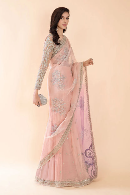 pink and purple wedding saree online in UAE